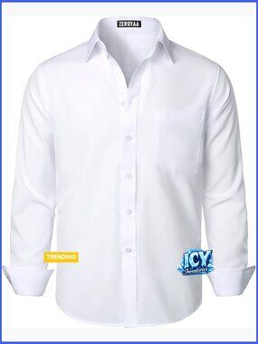 Men's Regular Fit Dress Shirt Wrinkle-Free Long Sleeve Button Up